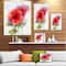 Designart - Watercolor Painting Red Hibiscus Flower - Large Floral Canvas Art Print